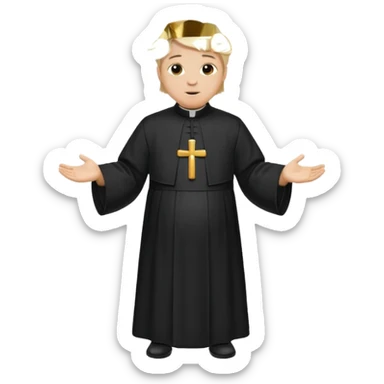 visablity pregnant man with parted blonde middle hair  and dressed like a catholic priest  sticker