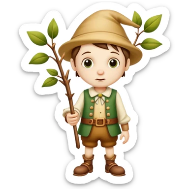 Pinnochio with a branch nose  sticker