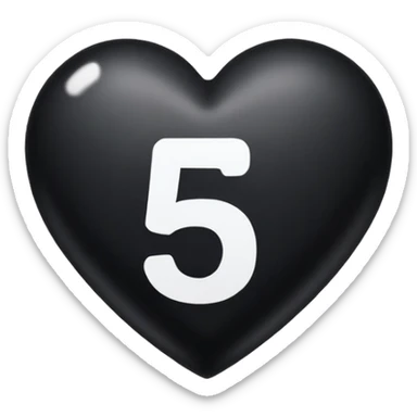 The number five in a black heart with white font…  like this ➎  sticker