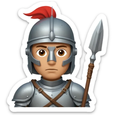 Guard – Armored soldier with spear or halberd sticker