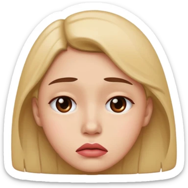 Person with lip sticking out sad sticker