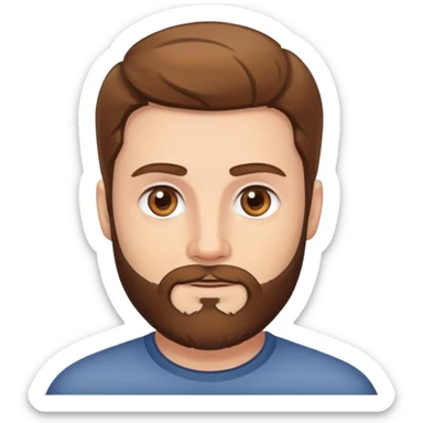white man with brown hair and beard and hazel eyes sticker