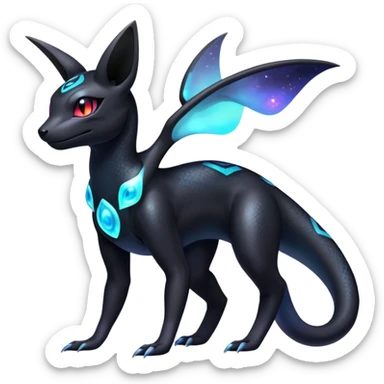 Nebulae Salandit-Umbreon-Fakémon-hybrid-creature (full body)  sticker