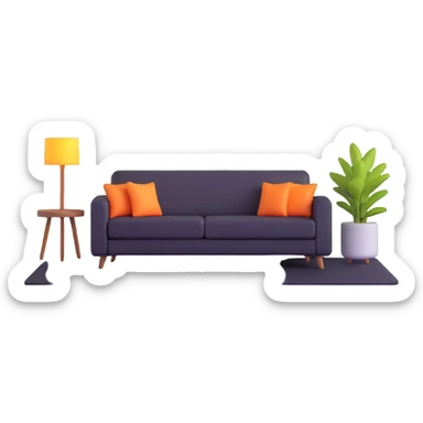 relaxing chill zone with comfy sofa and mood lighting sticker