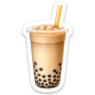 Bubble tea with tapioca pearls sticker