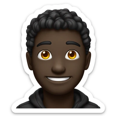 um coelho preto meio roxado com  sorriso neón com olhos neons  sticker