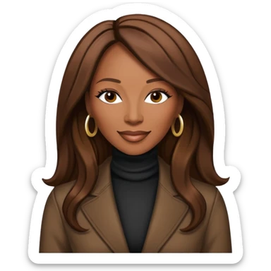 Yolanda Adams with long dark brown hair sticker