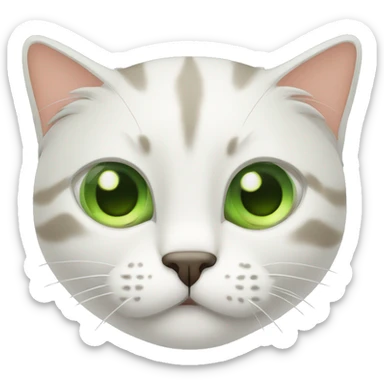 un gato casi durmiendo con ojos verdes sticker