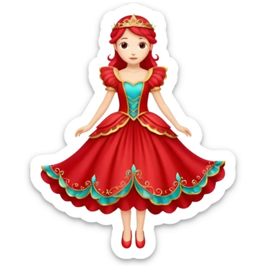 Fairy Tale Costume including red and other colors sticker
