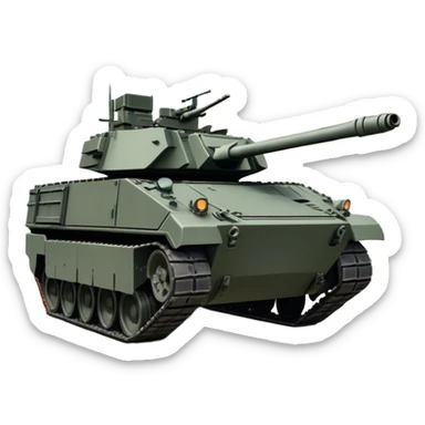 Stryker M1126 (2020) – Cinematic-realistic Stryker M1126 armored personnel carrier, its dark grey-green hull speeding down a war-torn street. The eight large wheels grip the cracked pavement as infantry hunker inside, the turret-mounted .50 cal machine gun scanning rooftops for threats under the eerie glow of distant fires. sticker