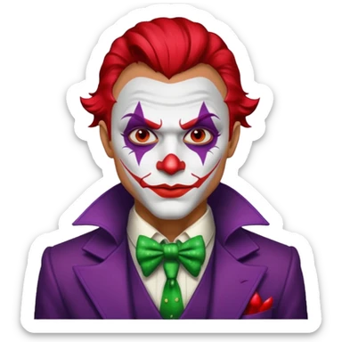 Glitter RED and White Joker Gangster  sticker