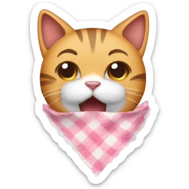 cat sneezes into a handkerchief sticker