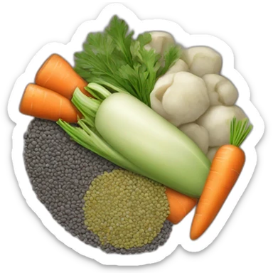 Carrots Artichoke Lentils Chia seeds sticker