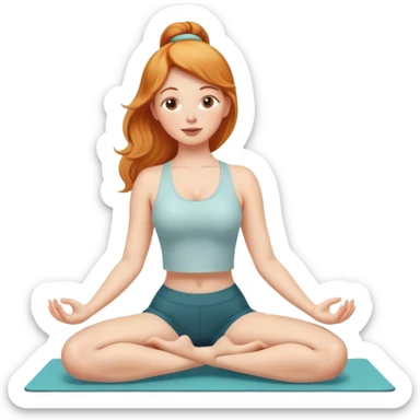 Strawberry blonde girl doing yoga big butt sticker