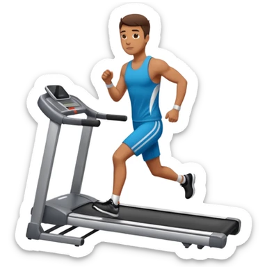 a man do incline walks on the treadmill sticker