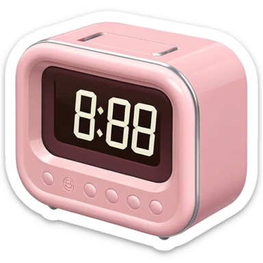 Please make me an alarm clock that will show six o'clock in the morning and make it in the style of ios 18.1 and aesthetic and the color is light pink  digital sticker