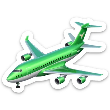 bright green jumbo jet sticker
