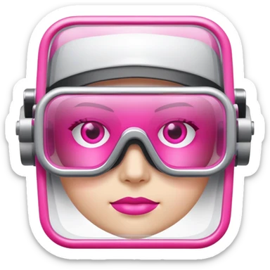 square protective glasses with bright pink lenses, industrial safety eyewear sticker