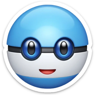 A blue Pokéball with highlights, emoji style, variation 8 sticker