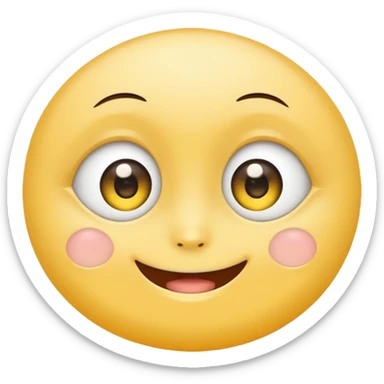 super cute anime eyes classic yellow face cheesy smile sticker