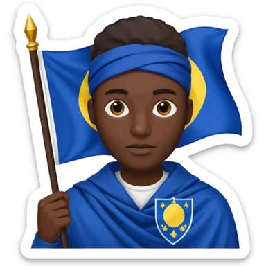 Black man holding bosnia flag sticker