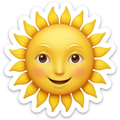 Sun with face with no eyebrows sticker