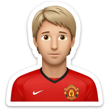 Edwin van der Sar famous goalkeeper in Manchester United kit clean and simple no text no background sticker