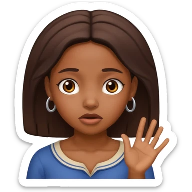 African American girl pleading face sticker