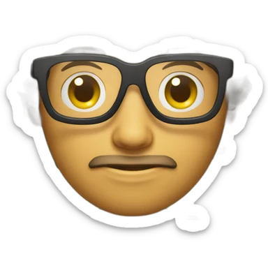 young boy with three day beard and square glasses on his computer as developer sticker