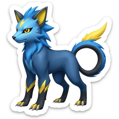 Manectric-Luxray-Fakémon-fusion-animal-creature, full body  sticker