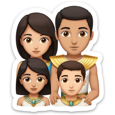 One middle eastern girl, one south Asian girl, one light skin man, one Egyptian man sticker