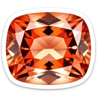 Cushion cut Padparadscha sapphire with salmon coral color and exceptional brilliance sticker