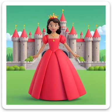 prince in red dress, royal castle background sticker