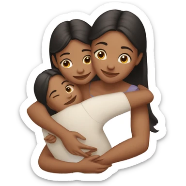 Three sisters hug sticker