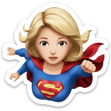 Supergirl fly in the sky sticker