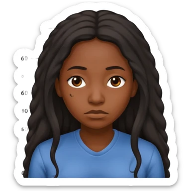 sad black prisoner long haired woman mug shot with bg no cup sticker