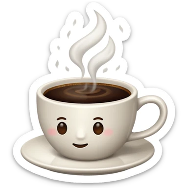Cup of coffee white sticker