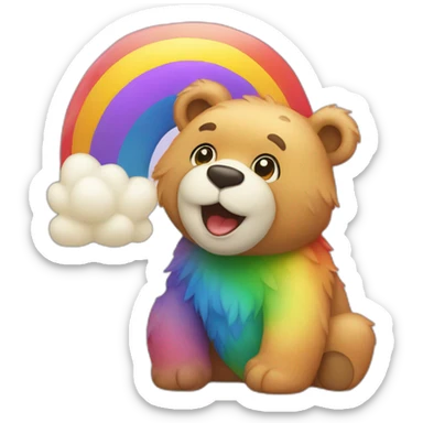 Rainbow bear sticker