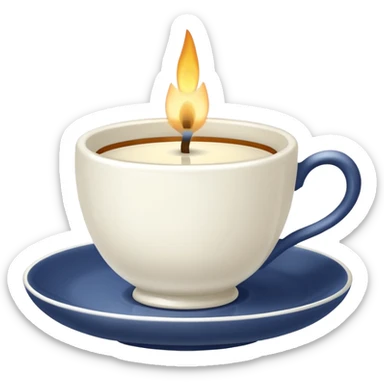 stylish teacup candle sticker