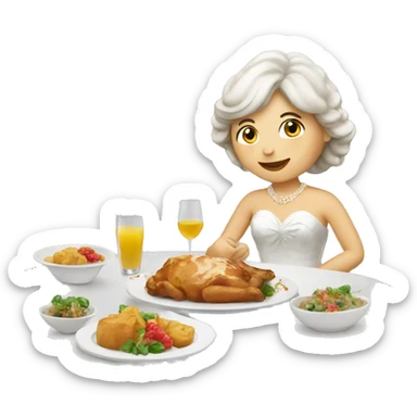 Wedding meal guest enjoying sticker