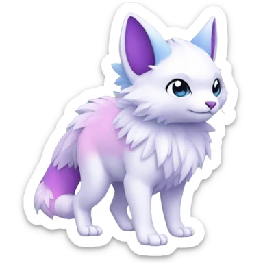 Cute cool white blue purple pink animal hybrid Fakemon full body sticker