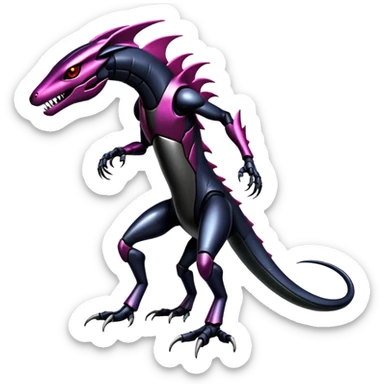 Shiny Exotic Edgy Badass Gothic Cool epic Futuristic Salandit-Genesect-Koraidon-Fakémon-hybrid-creature (full body)  sticker