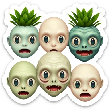 cinematic - hieronymus bosch phantasmagoric mutated beings - hybrids of humans and plants sticker