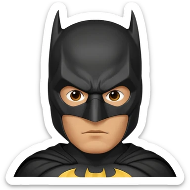 The below right one is perfect but just remove the hair and put batman mask on him  sticker