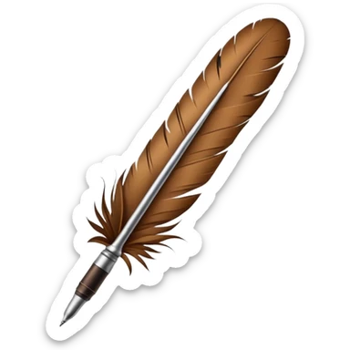 Old feather ink pen ￼ sticker