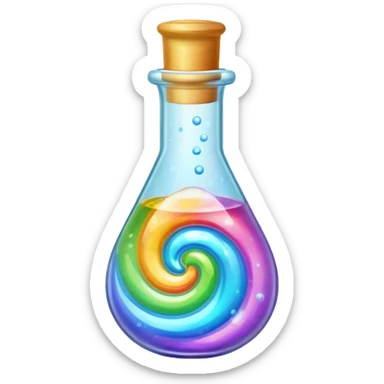 Potion – Glass vial filled with bubbling colored liquid sticker