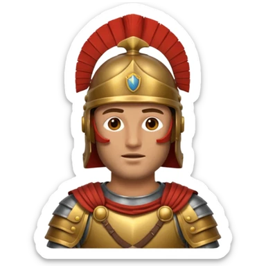  Emoji portrait of a Roman legionary. Helmet, armor, sticker
