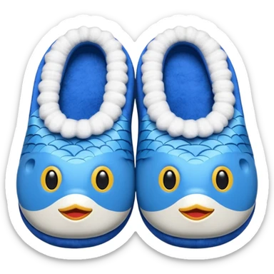 slippers with fish face on the top sticker