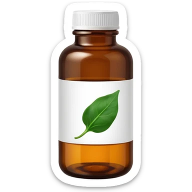 brown glass bottle of supplements with white label, black thin title K2 and small spinach emoji sticker