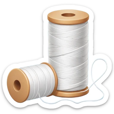Roll of white thread  dental floss sticker